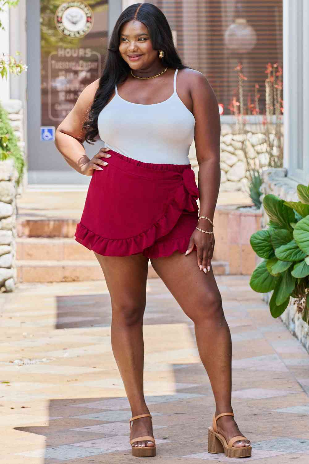 GeeGee Remember Me Plus Size Ruffled Hem Skort