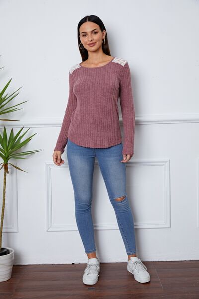 Lace Detail Long Sleeve T-Shirt