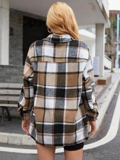 Plaid Buttoned Collared Neck Shirt