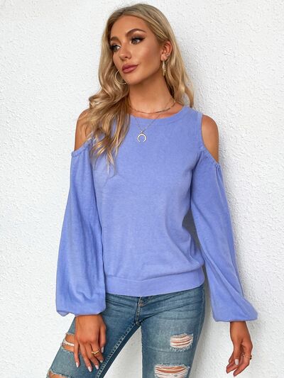 Round Neck Cold Shoulder T-Shirt