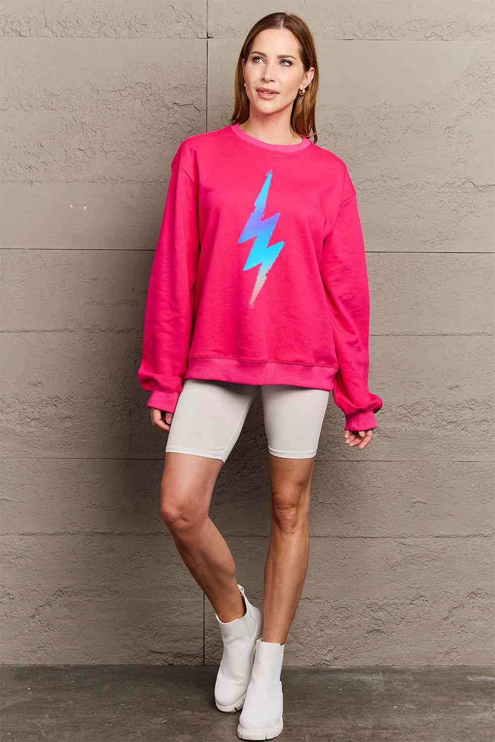 Simply Love Full Size Graphic Round Neck Sweatshirt