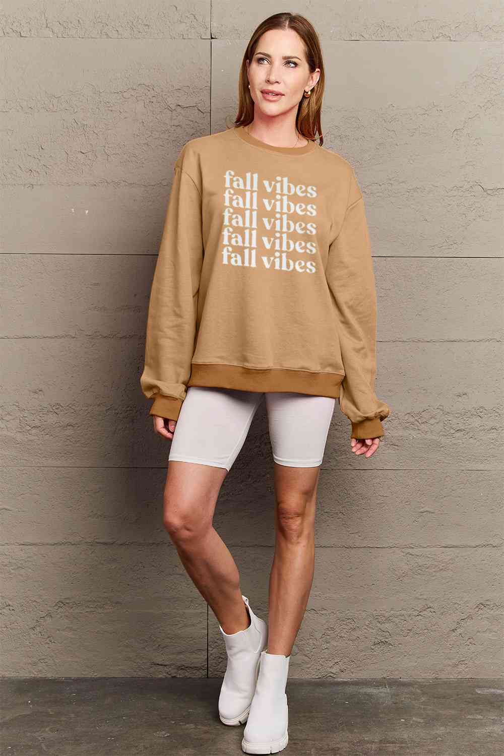 Simply Love Full Size FALL VIBES Graphic Sweatshirt