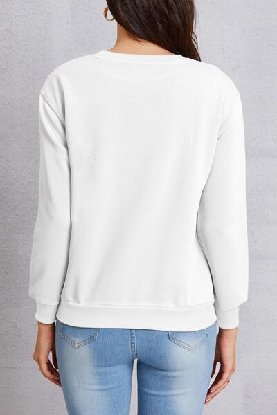 Round Neck Dropped Shoulder Sweatshirt