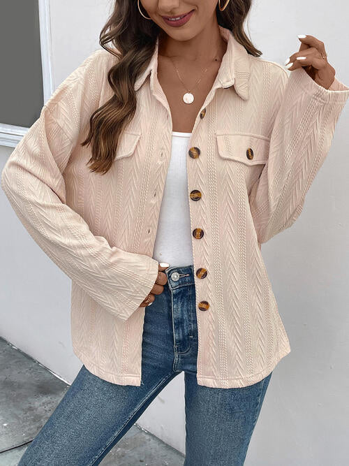 Texture Button Up Long Sleeve Shirt