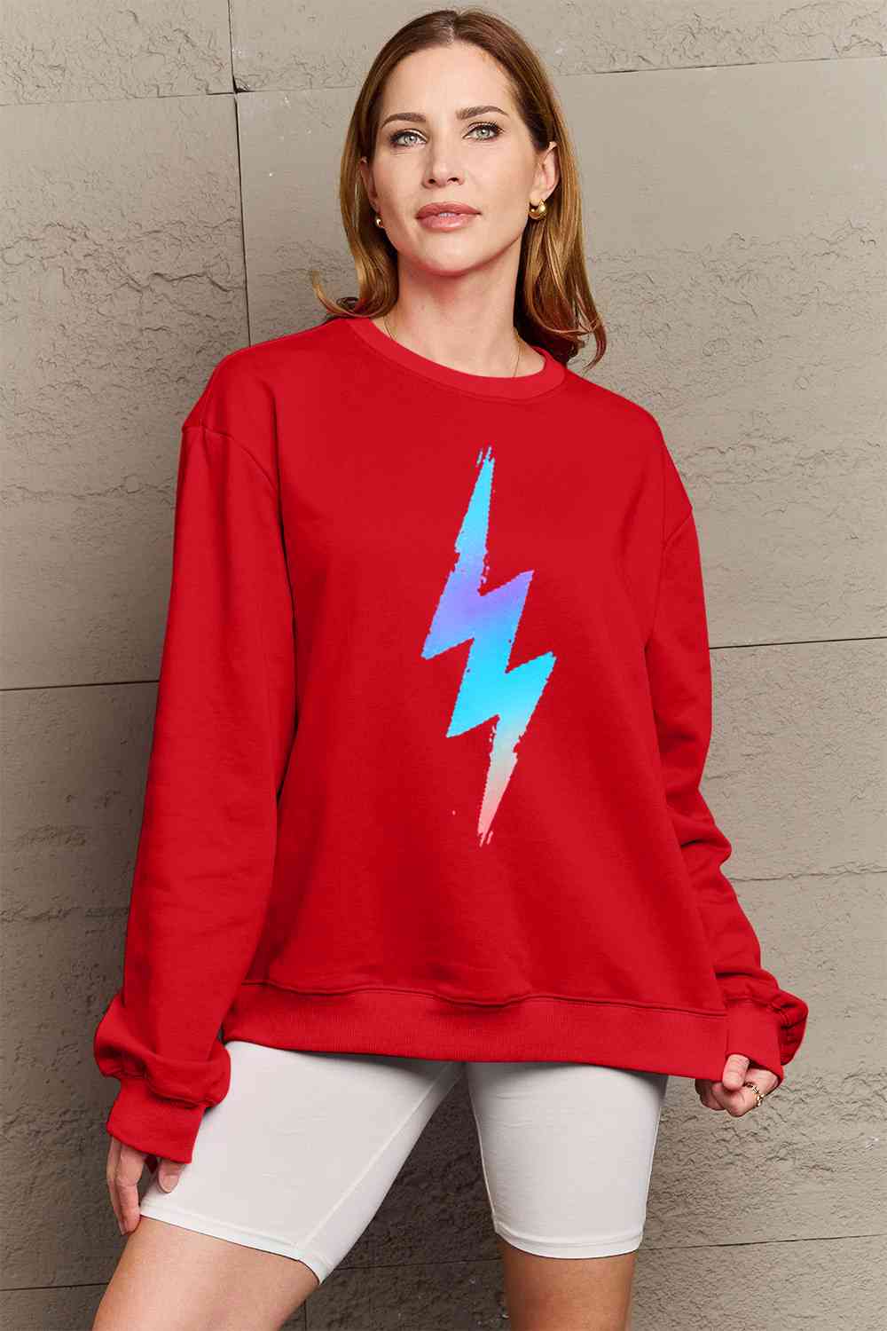 Simply Love Full Size Graphic Round Neck Sweatshirt