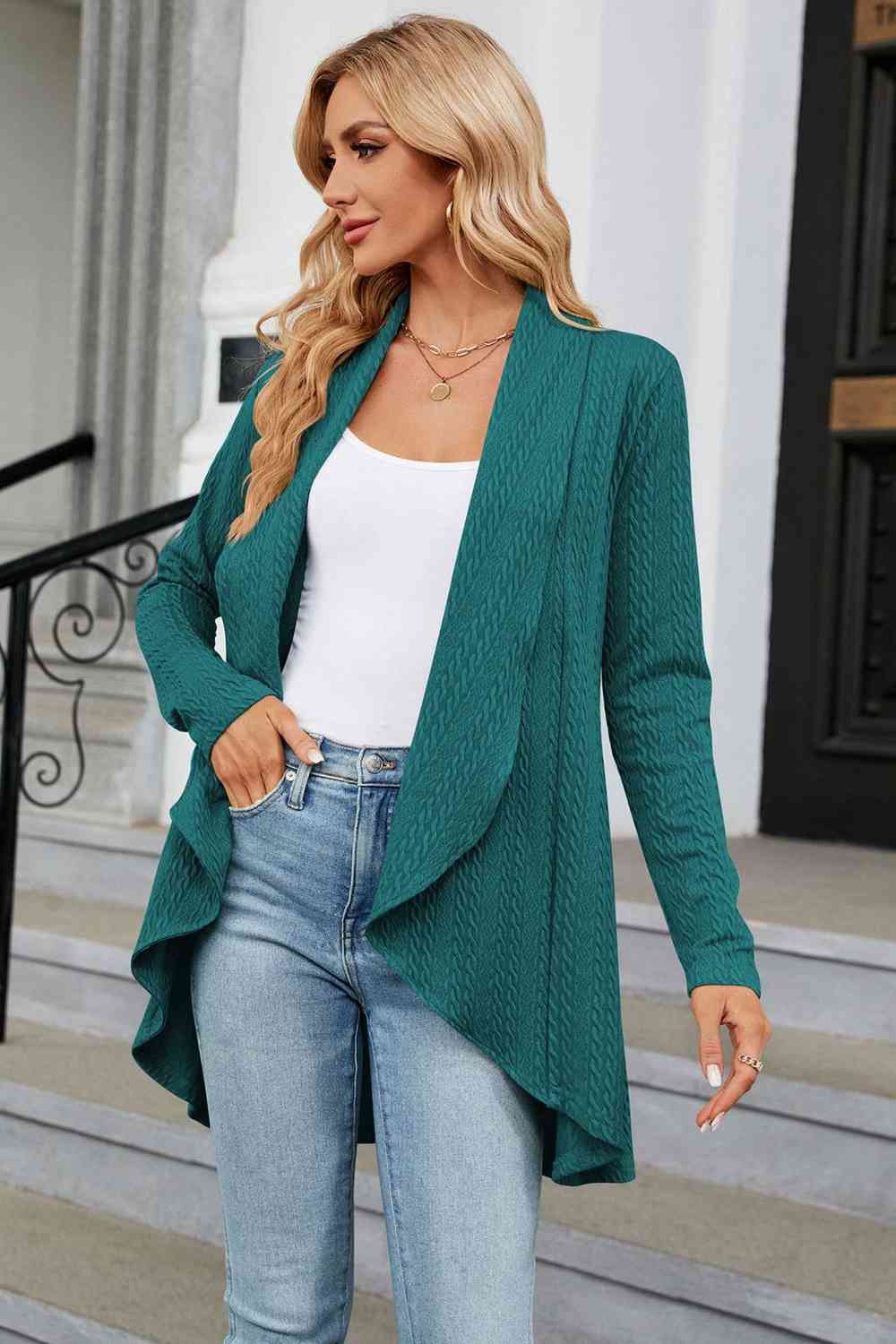 Open Front Long Sleeve Cardigan