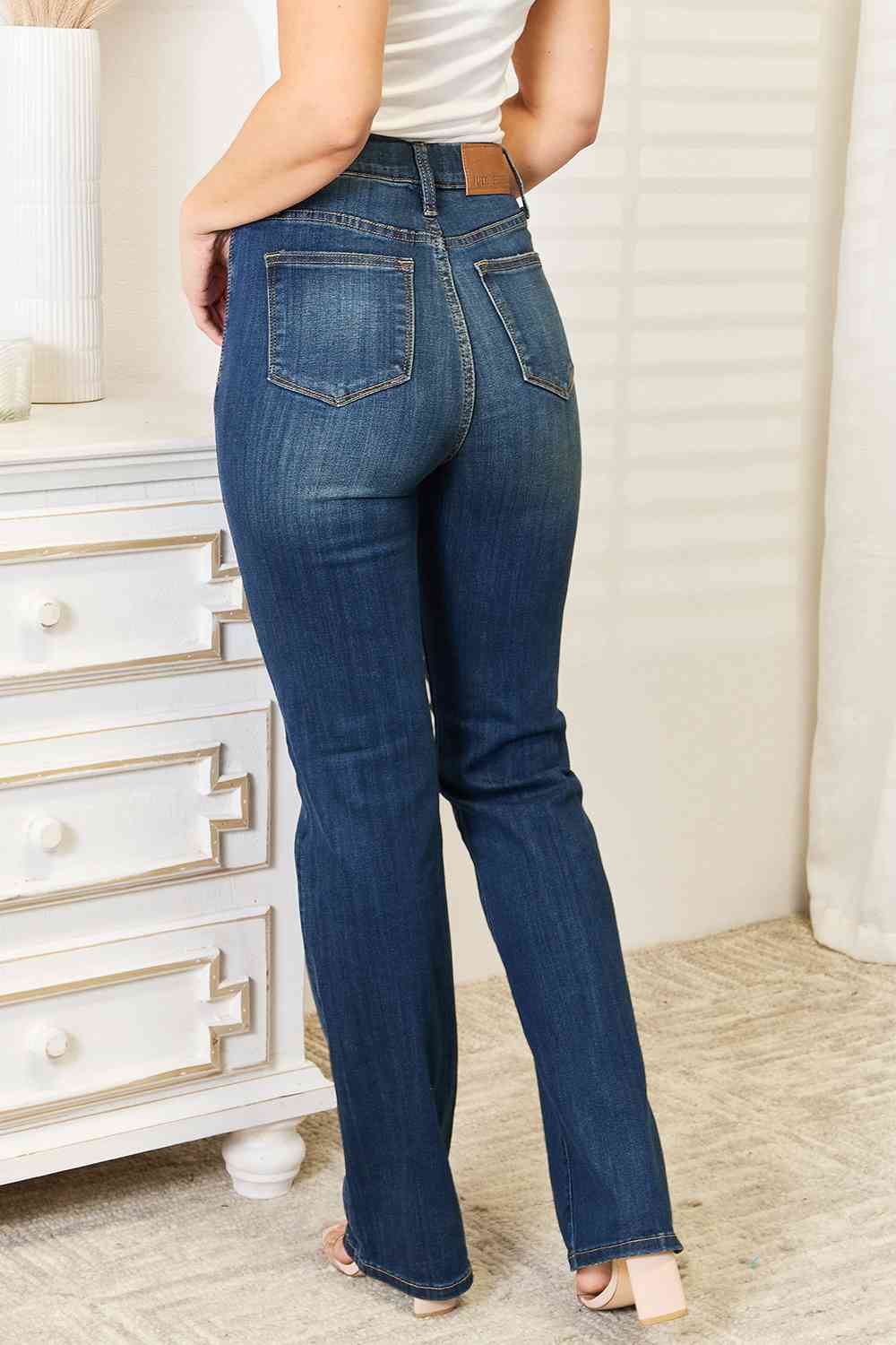 Judy Blue Full Size Elastic Waistband Slim Bootcut Jeans