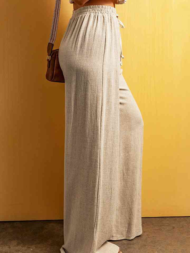 Drawstring Wide Leg Pants