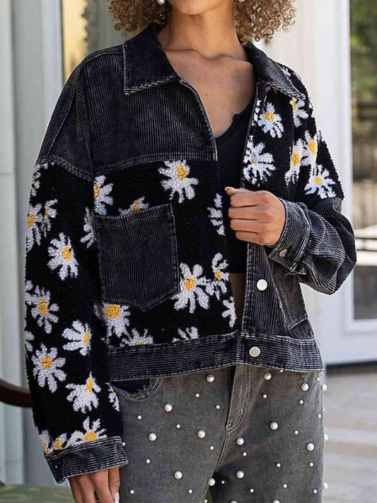 Floral Dropped Shoulder Shacket