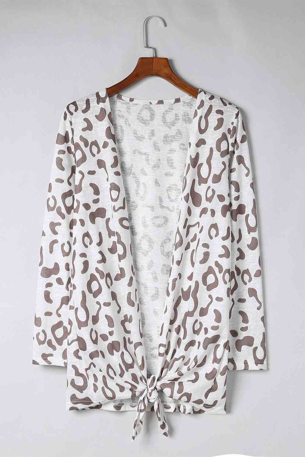 Leopard Long-Sleeve Open Front Cardigan