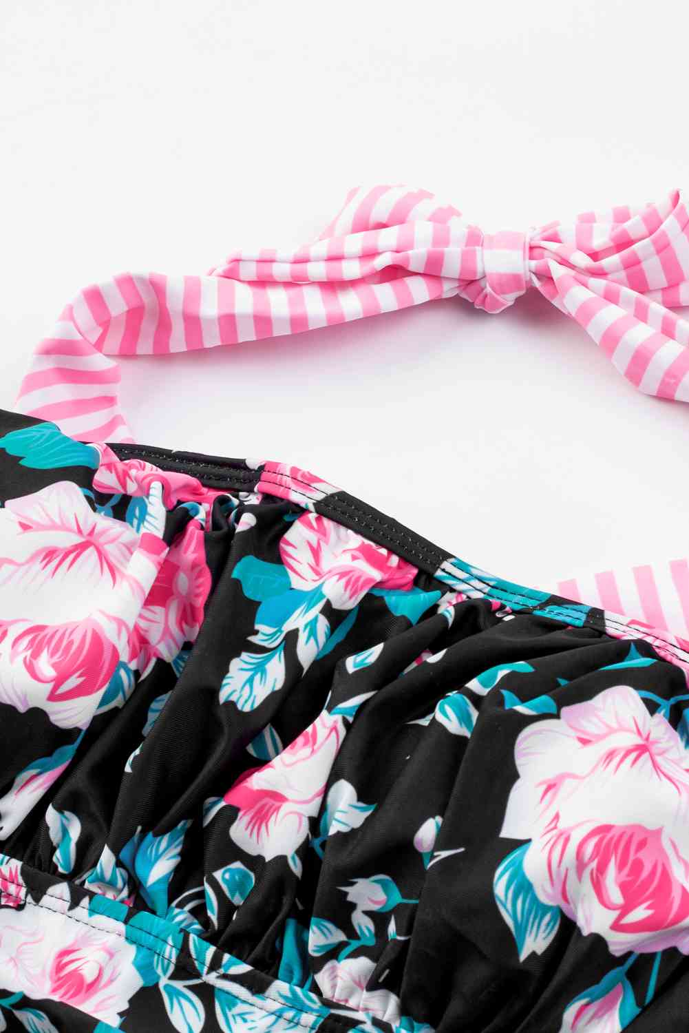 Mixed Print Tie-Back Two-Piece Swimsuit