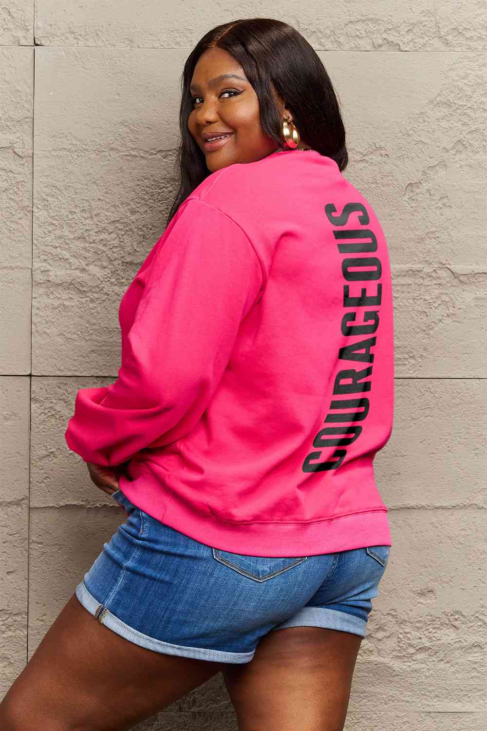 Simply Love Full Size COURAGEOUS Graphic Sweatshirt