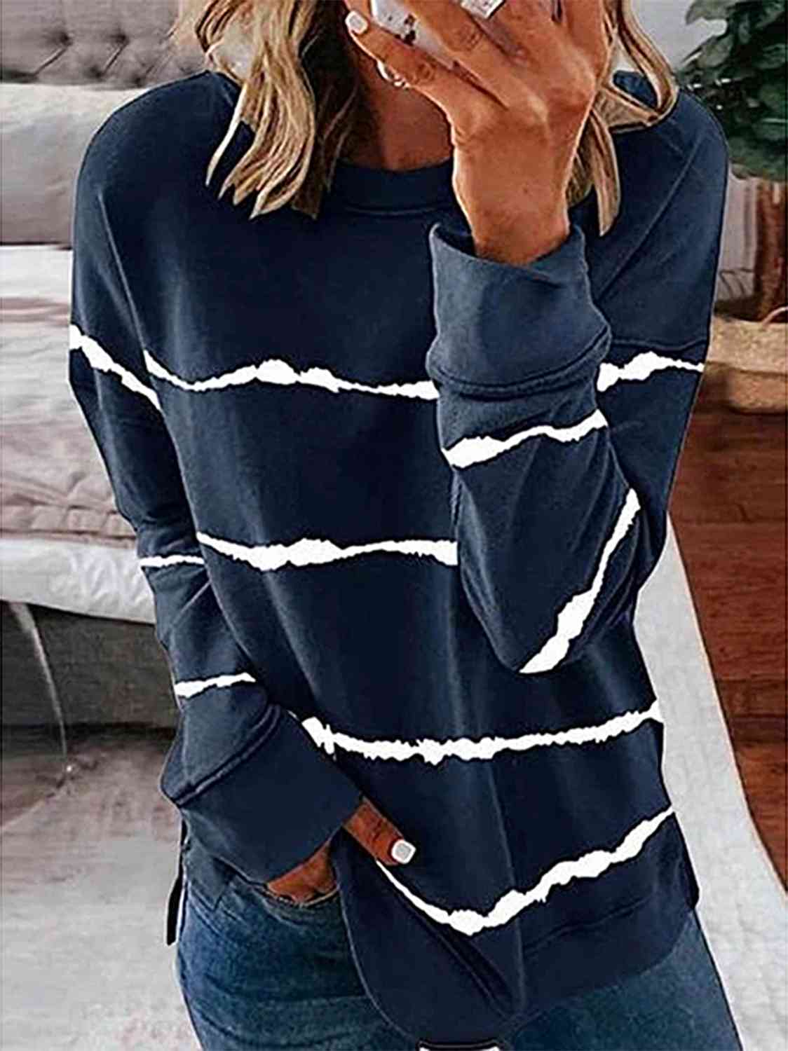 Striped Round Neck T-Shirt