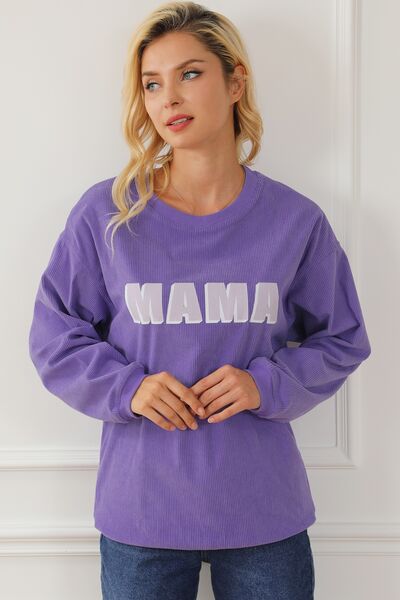 MAMA Round Neck Drop Shoulder Sweatshirt