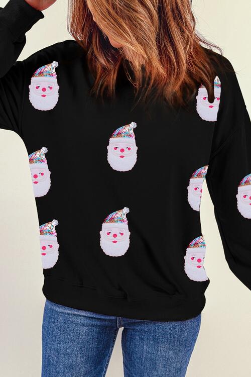 Sequin Santa Long Sleeve Sweatshirt