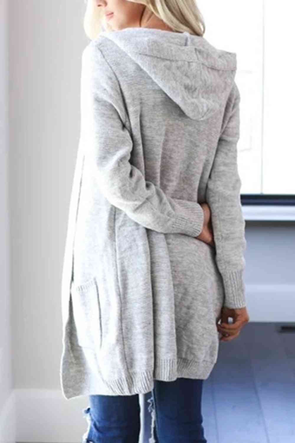 Heathered Open Front Cardigan with Pockets