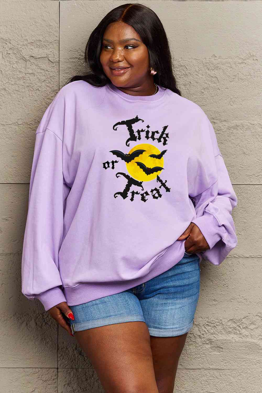 Simply Love Full Size TRICK OR TREAT Graphic Sweatshirt