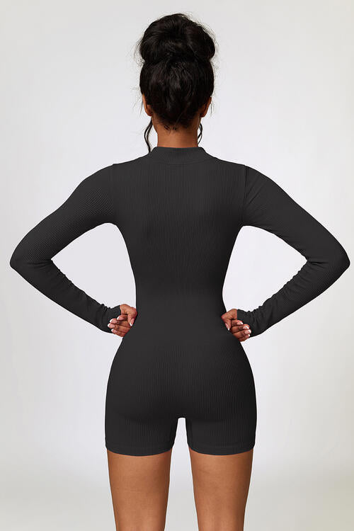 Half Zip Long Sleeve Active Romper