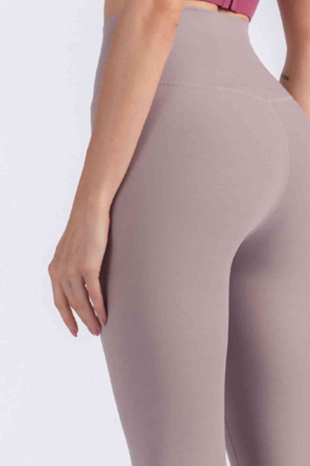 Feel Like Skin Elastic Waistband Cropped Yoga Leggings