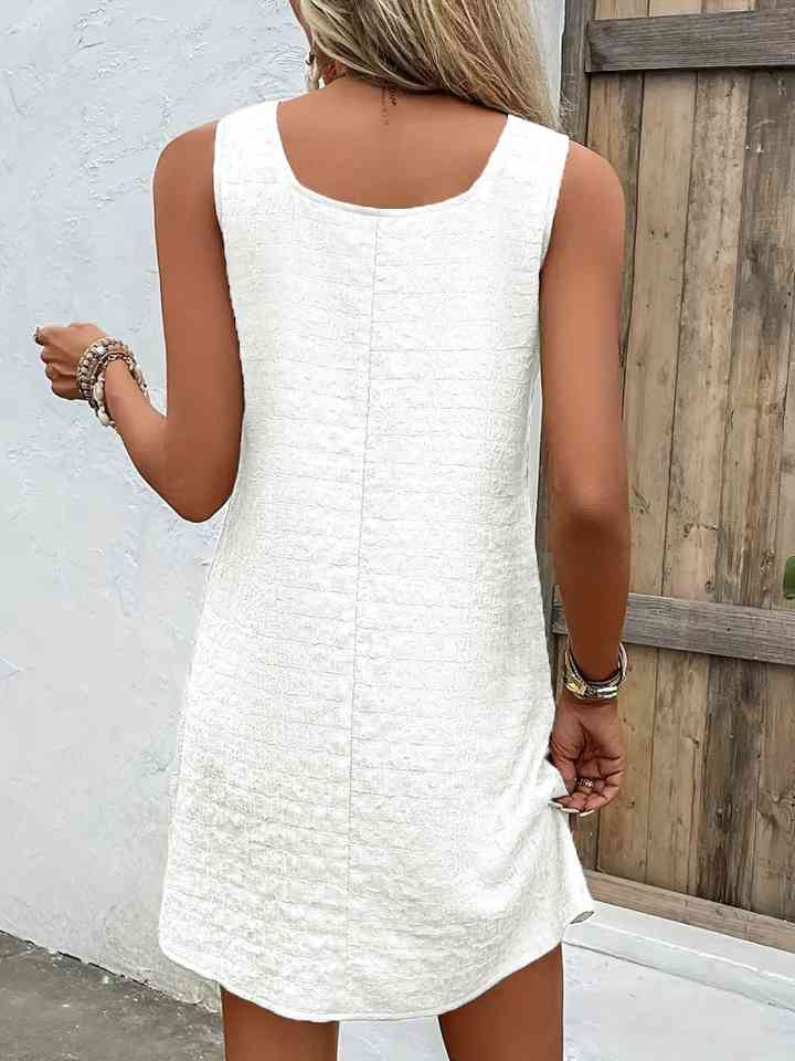 Asymmetrical Neck Sleeveless Dress