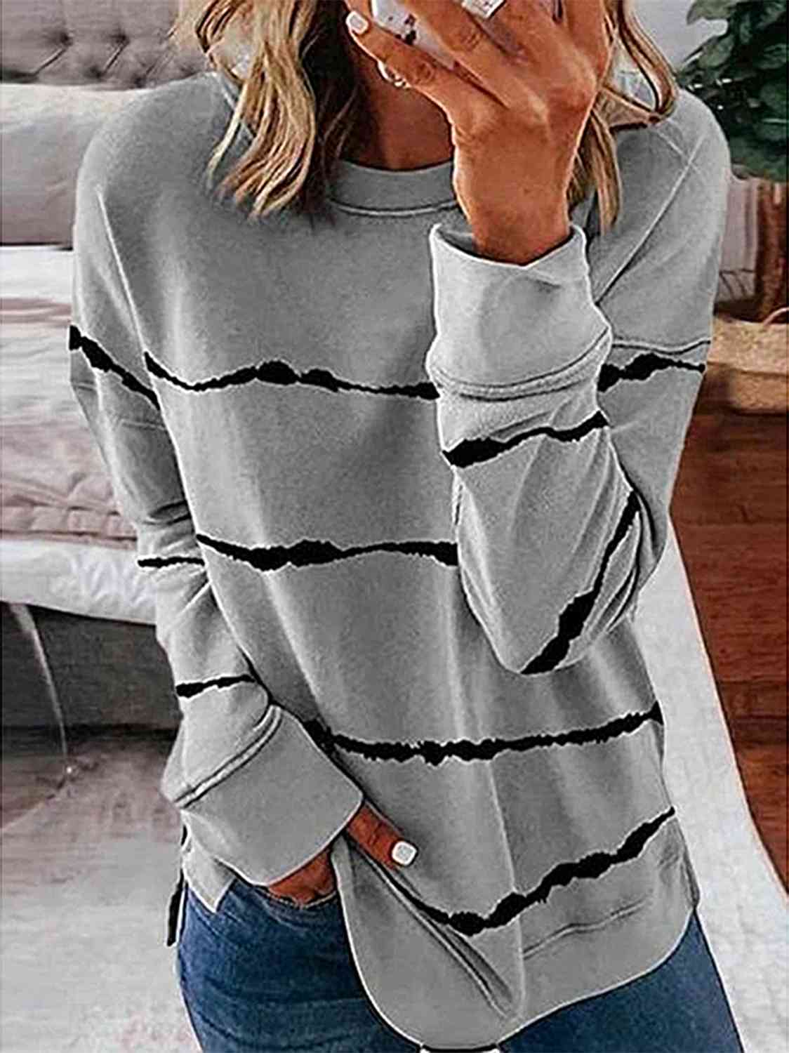 Striped Round Neck T-Shirt