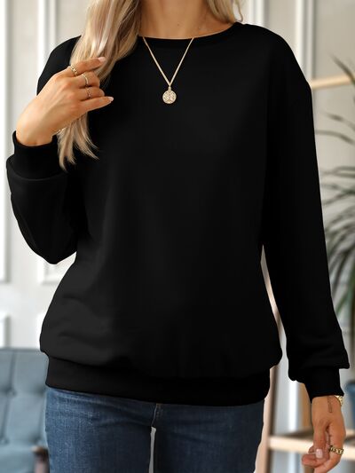 Round Neck Dropped Shoulder Sweatshirt