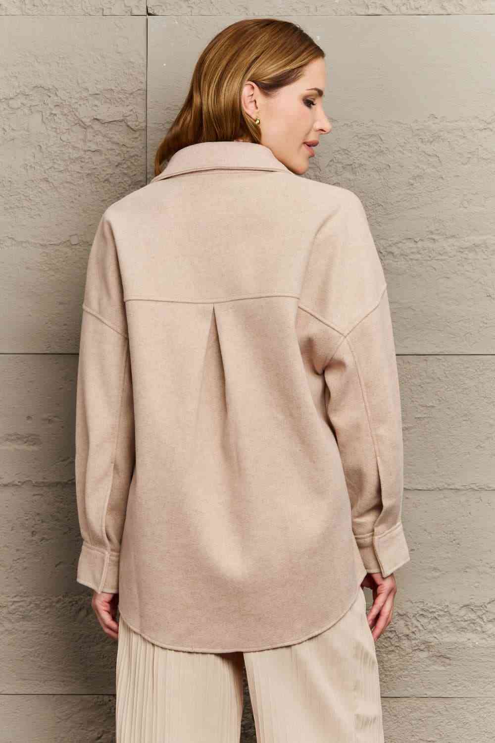 Dropped Shoulder Collared Longline Jacket