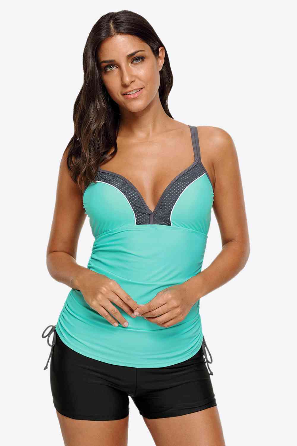 Contrast Sweetheart Neck Swim Cami