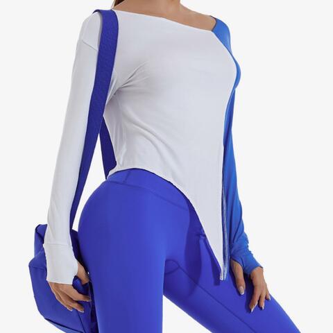 Contrast Slit Sports Top