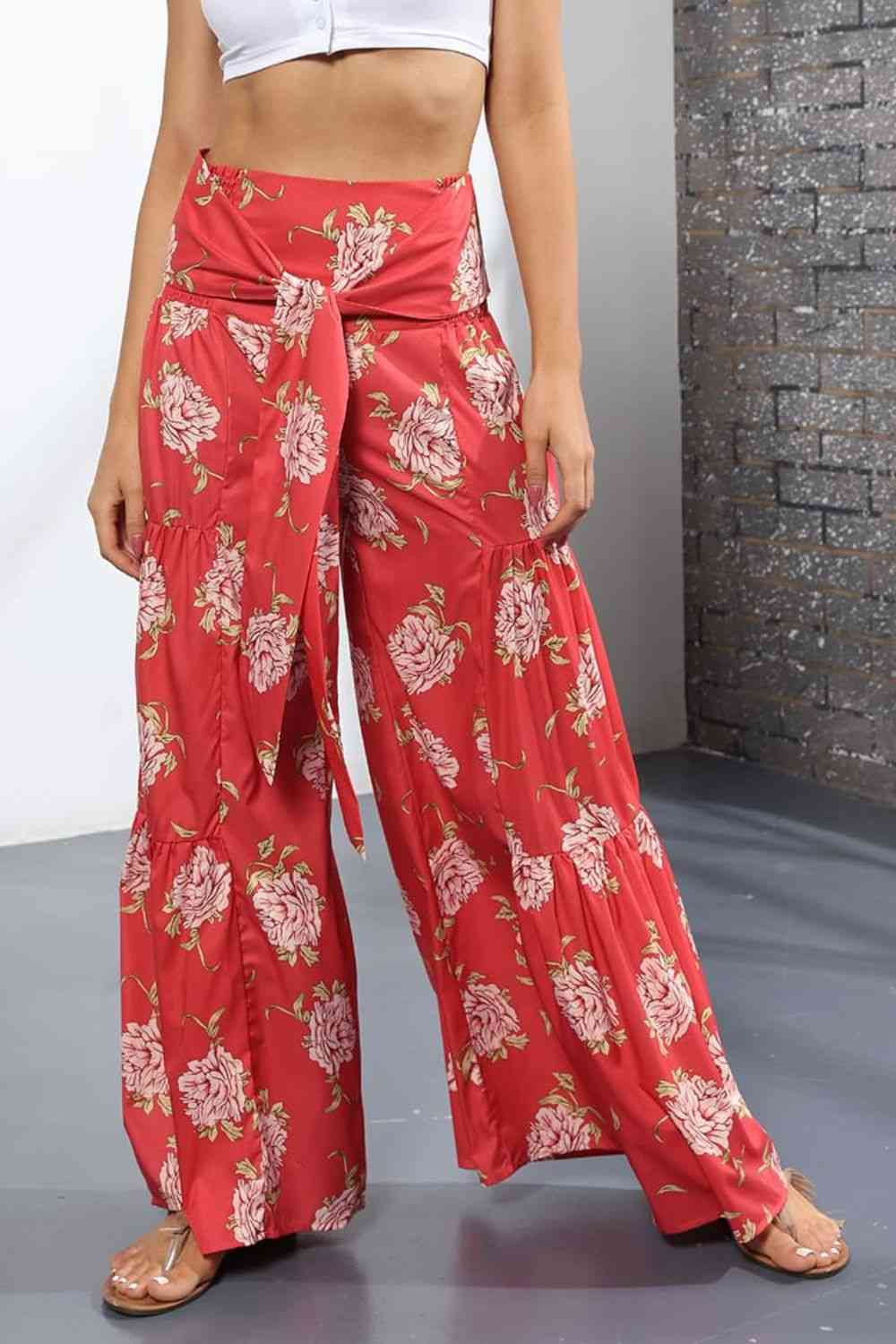 Printed High-Rise Tied Culottes