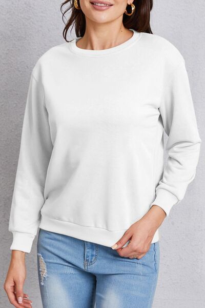 Round Neck Dropped Shoulder Sweatshirt