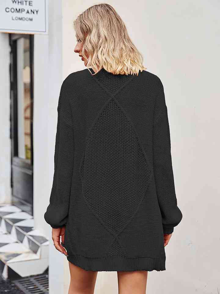 Cable-Knit Long Sleeve Cardigan