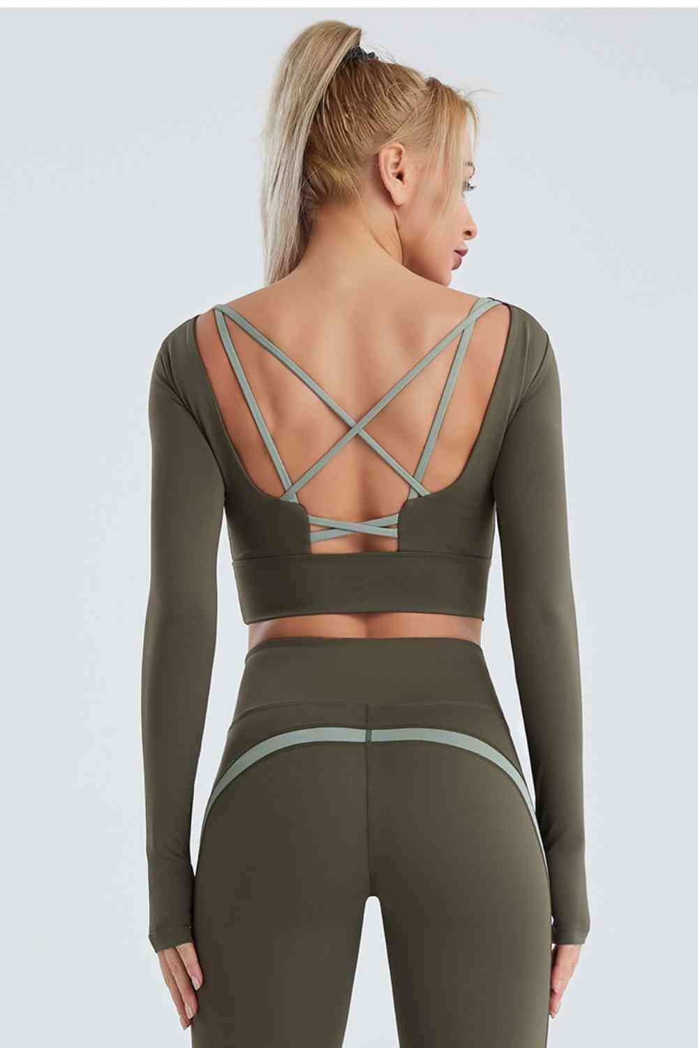 Crisscross Cropped Sports Top