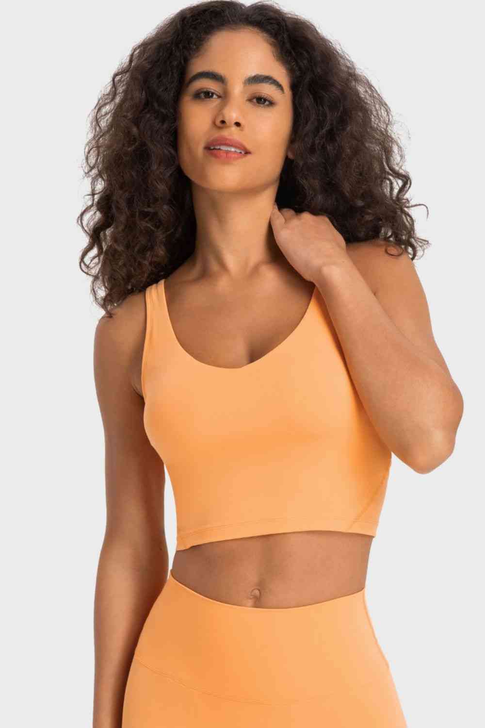 Deep V-Neck Crop Sports Bra