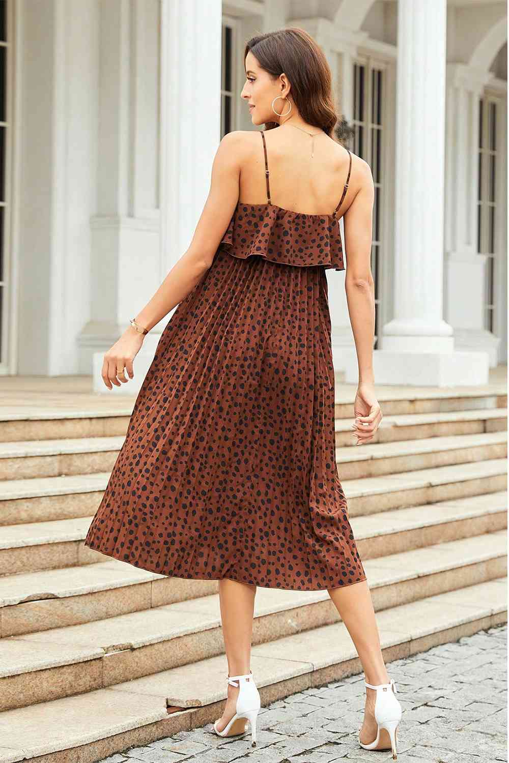 Spaghetti Strap Pleated Dress