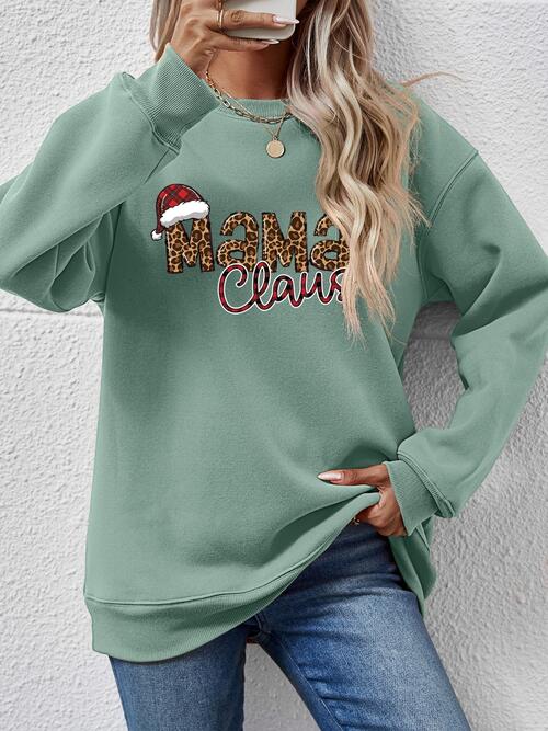 Round Neck Letter Graphic Long Sleeve Sweatshirt