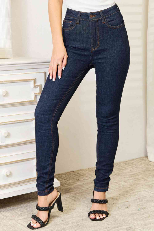 Judy Blue Full Size High Waist Pocket Embroidered Skinny Jeans