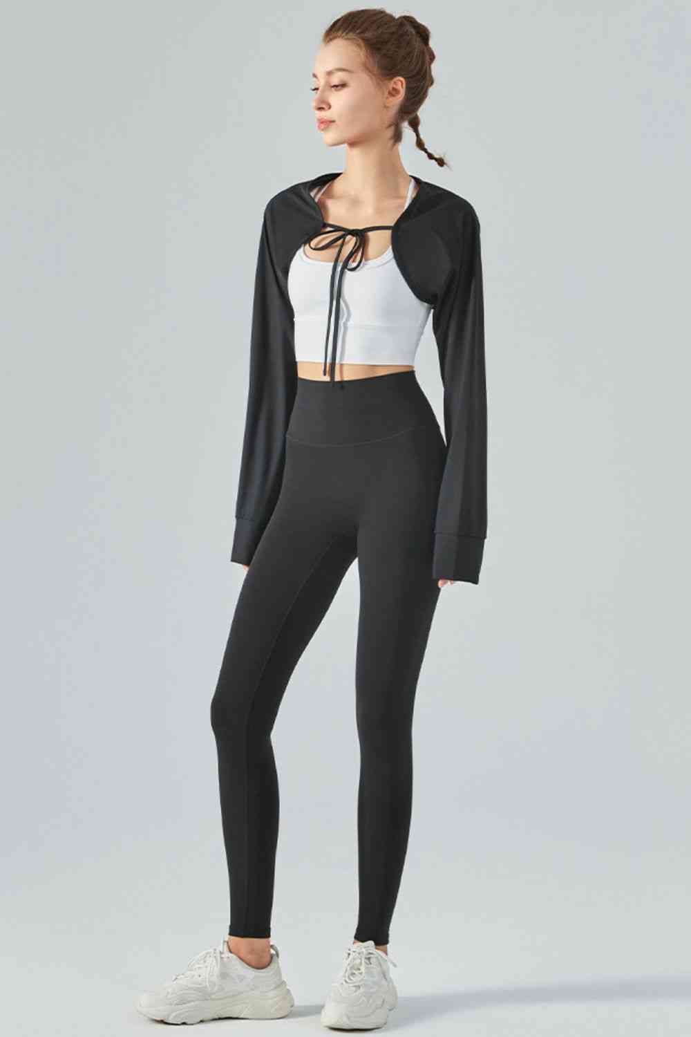 Tie Front Long Sleeve Sports Bolero