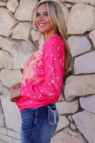 HOWDY Tie-Dye Round Neck Sweatshirt