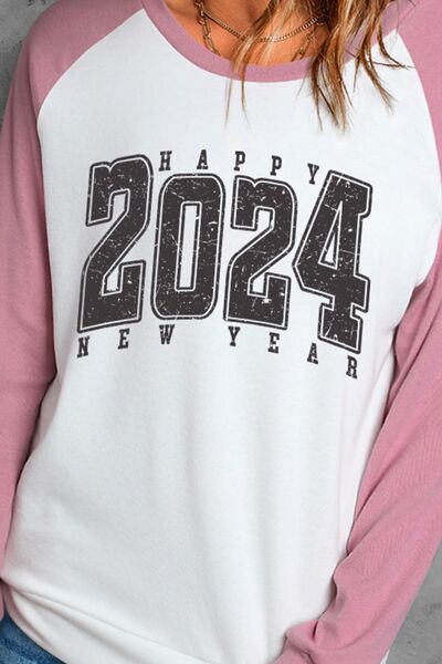 Letter Graphic Long Sleeve Round Neck T-Shirt