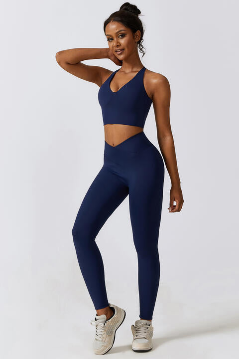 Crisscross Sports Bra and Leggings Set