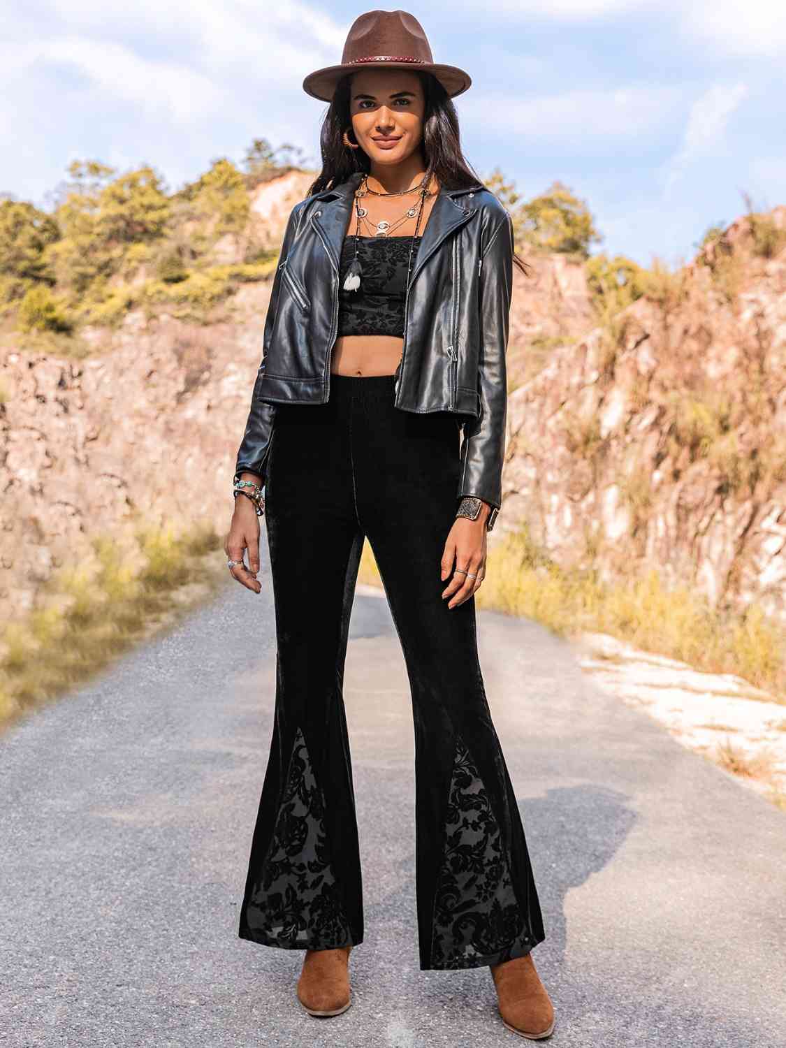 High Waist Flare Leg Pants