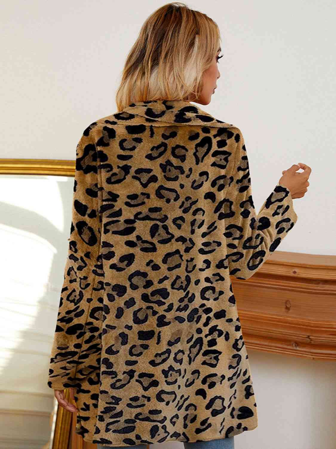 Leopard Long Sleeve Open Front Cardigan