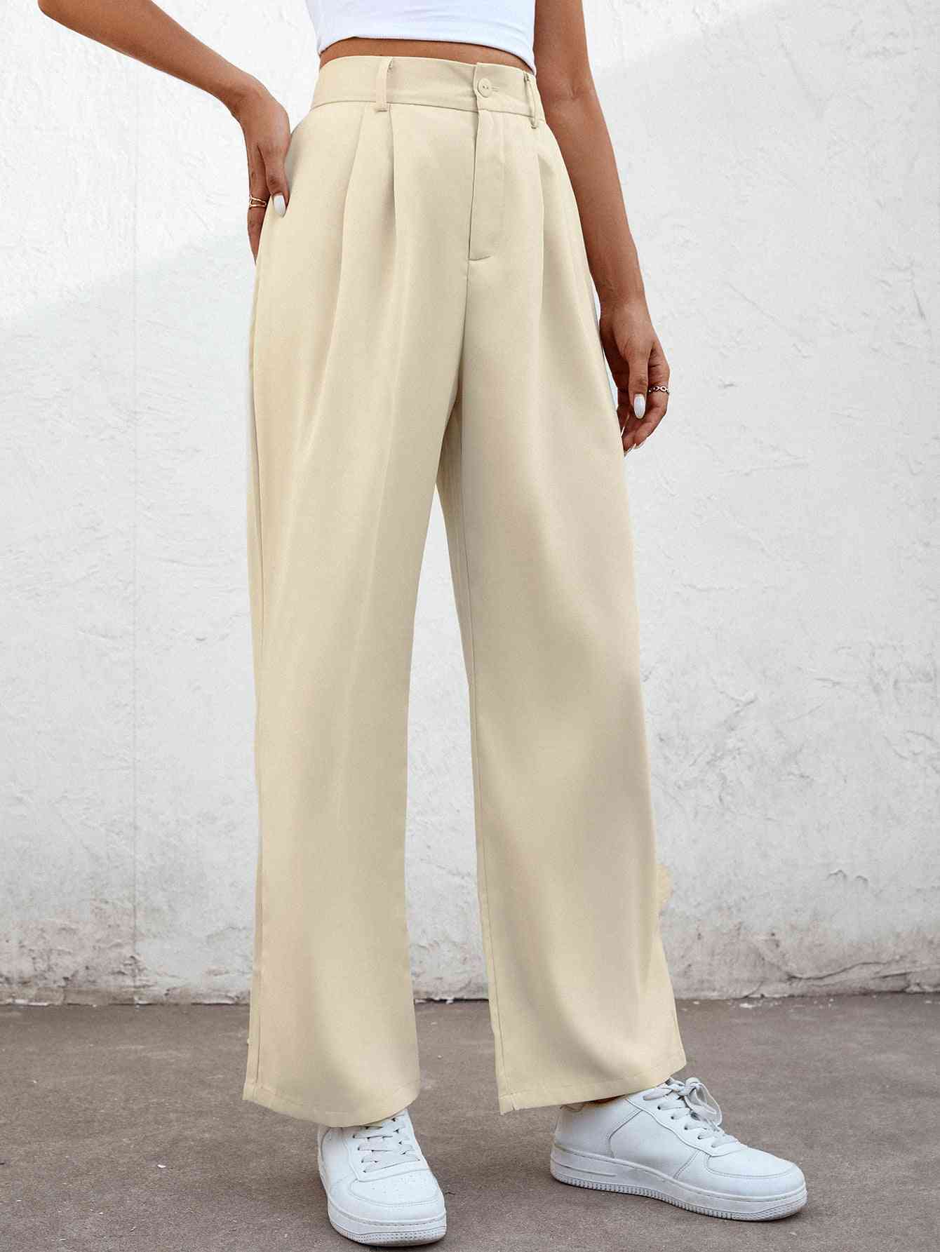 High Waist Straight Leg Pants