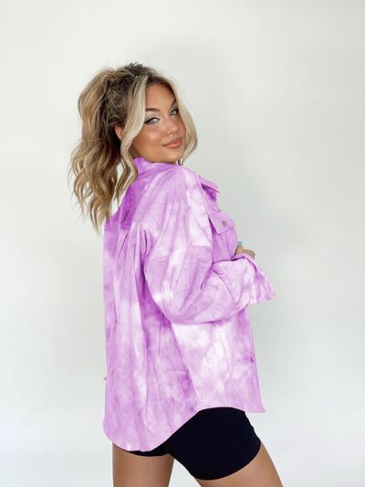 Tie-Dye Button Up Long Sleeve Shirt