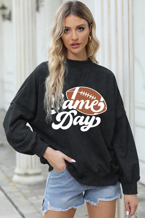 GAME DAY Graphic Drop Shoulder Sweatshirt