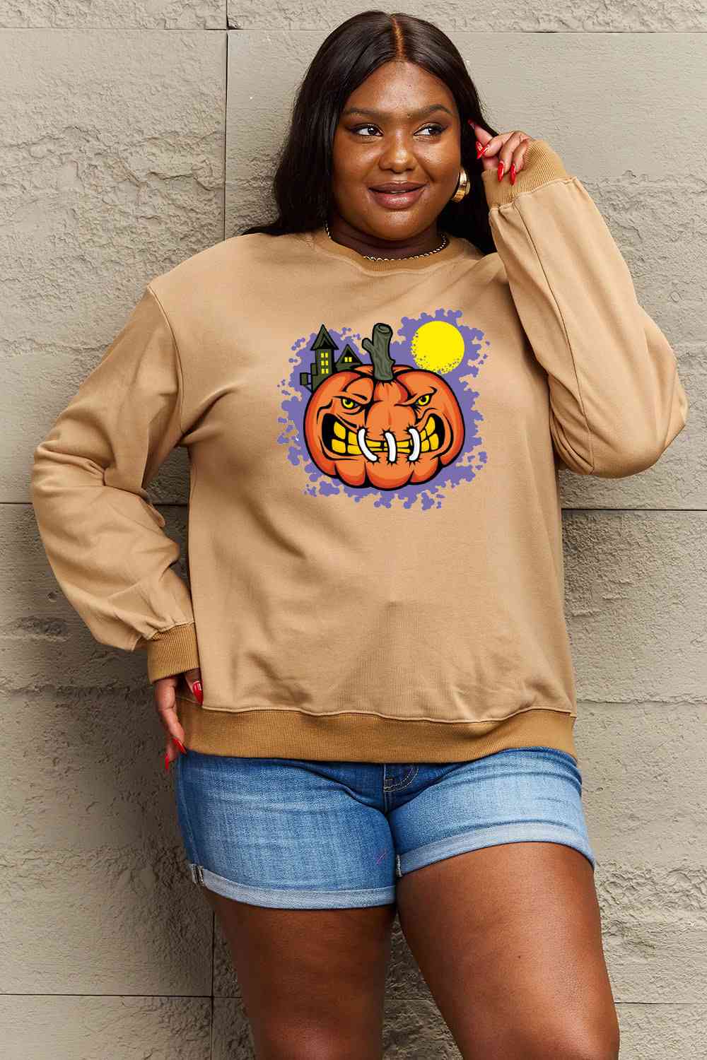 Simply Love Full Size Graphic Round Neck Sweatshirt