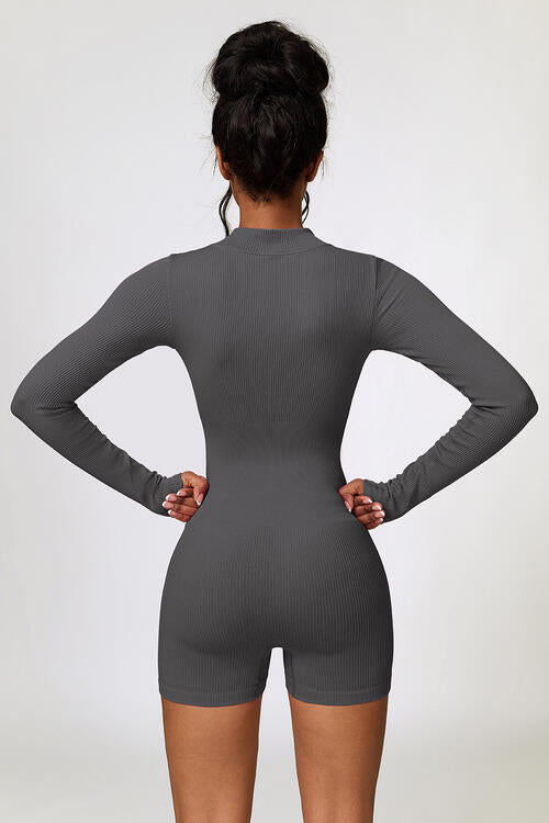 Half Zip Long Sleeve Active Romper