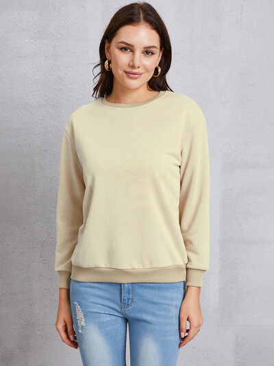 Round Neck Dropped Shoulder Sweatshirt