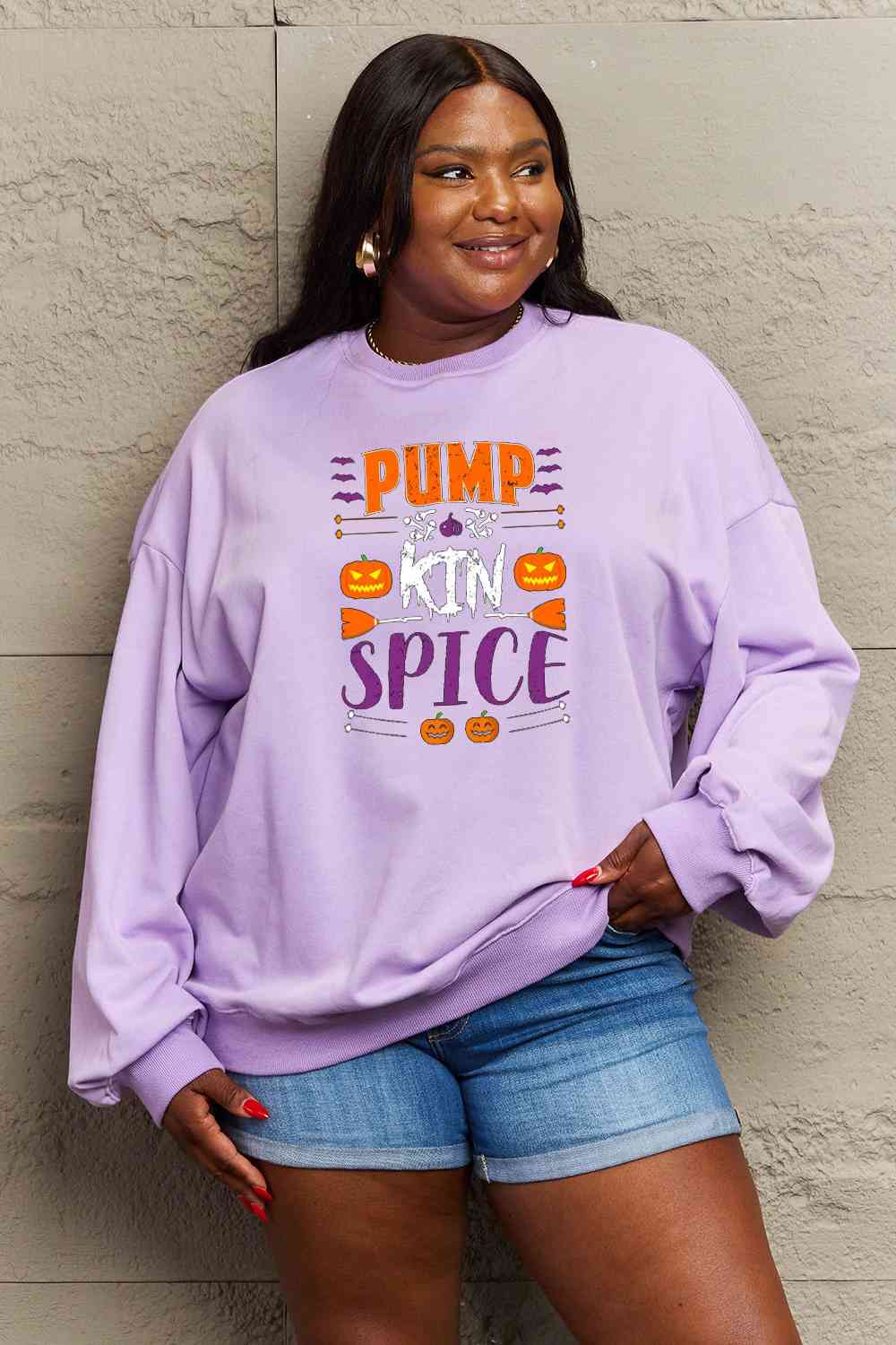 Simply Love Full Size PUMPKIN SPICE Graphic Sweatshirt